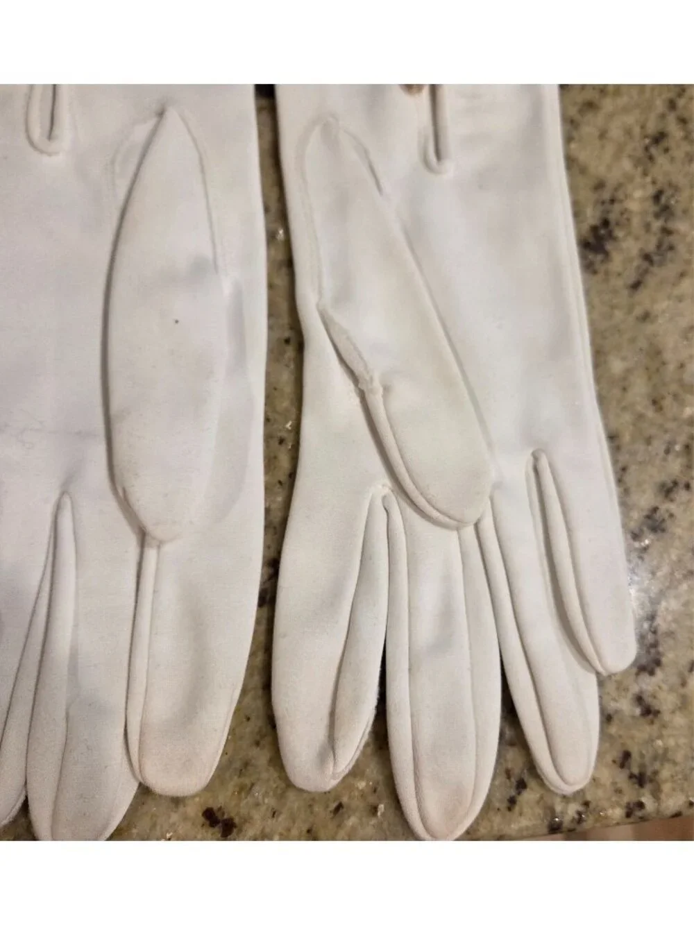 Vtg Womens Size M 7 Off-White Nylon Formal Opera Gloves 22